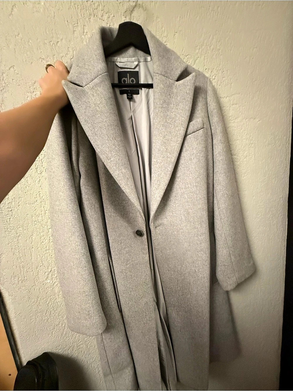 Alo Yoga VIP Blazer Trench Gray Long Coat
